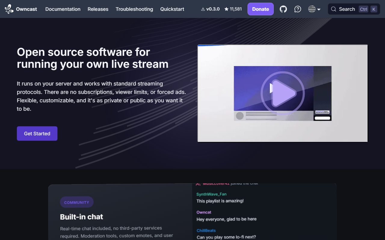 Owncast screenshot