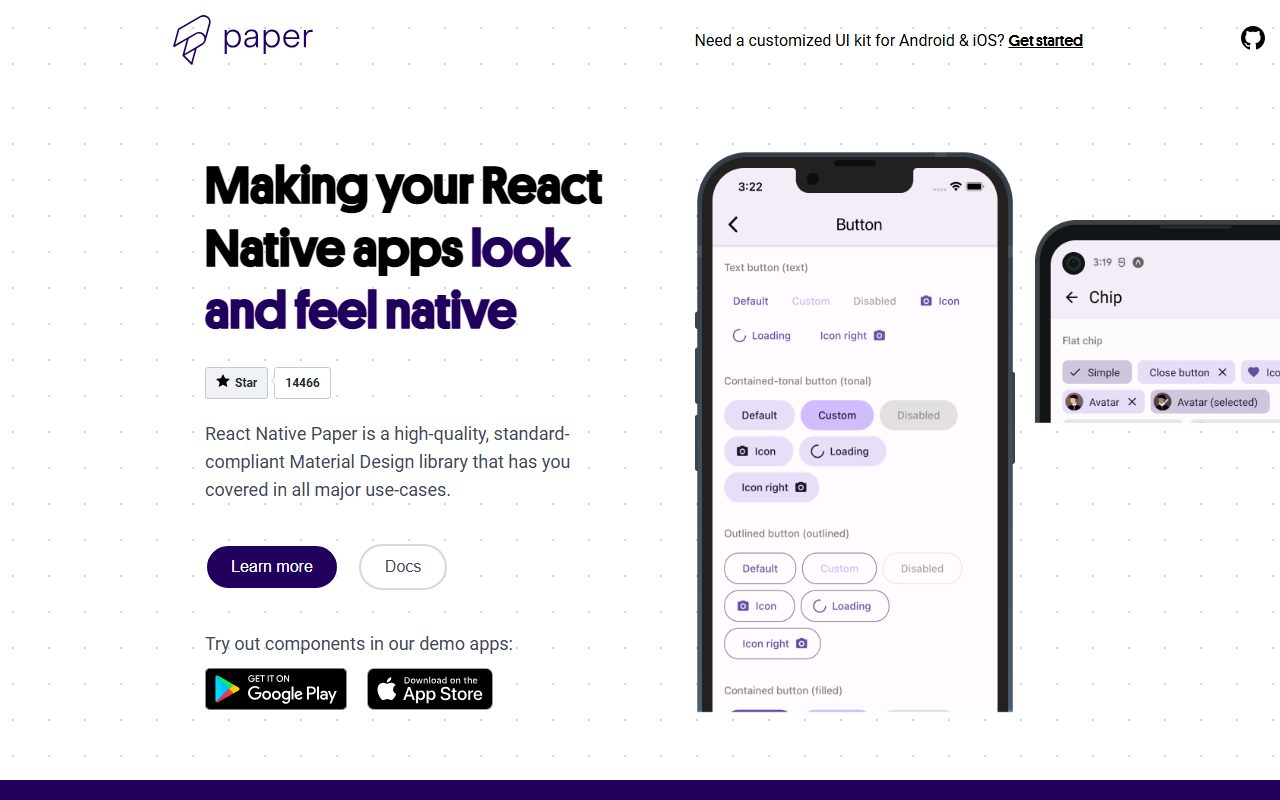 React Native Paper screenshot
